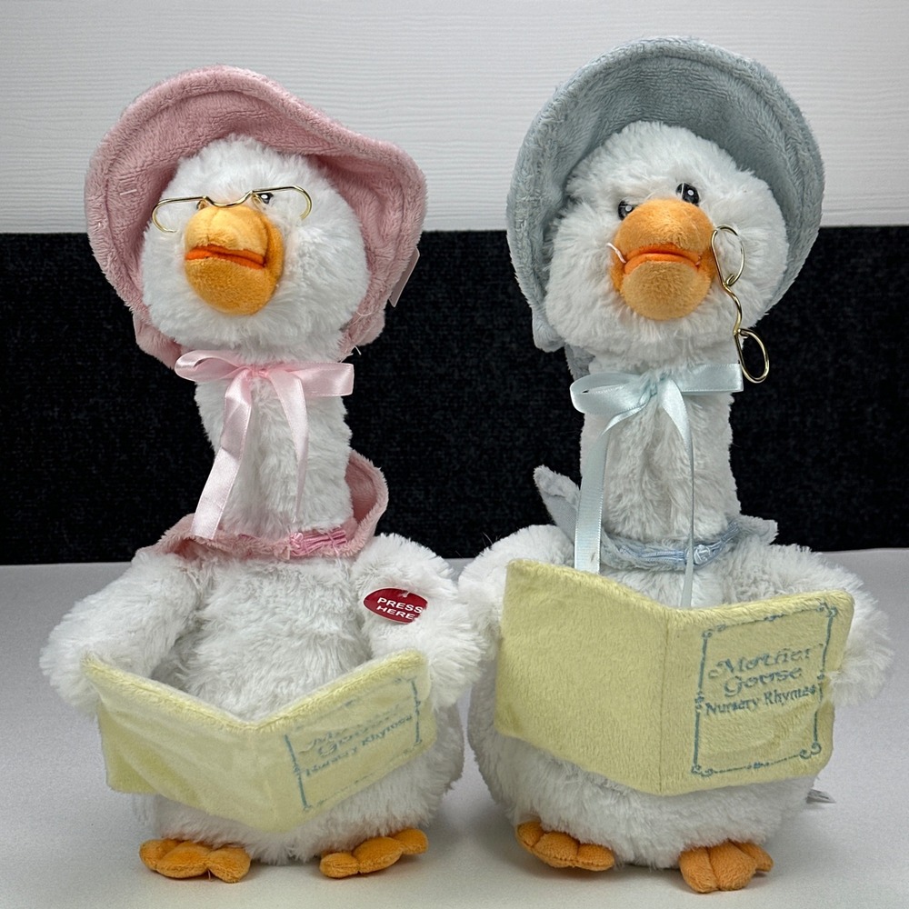Cuddle Barn Mother &‎ Father Goose Animated Talking Plush Nursery Rhymes WORKS!